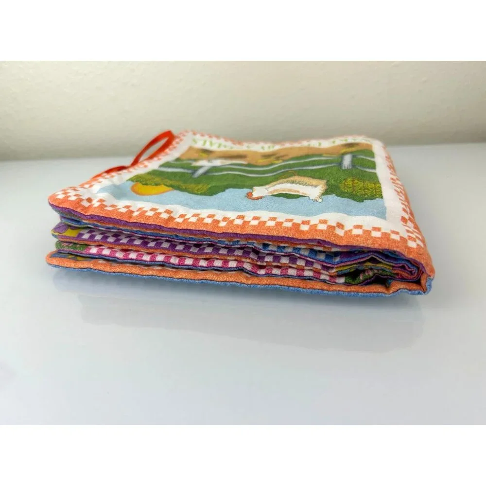 Soft Baby Book Wake Up, Baby Animals Fabric Farm Country Sewn Hand Crafted Toy